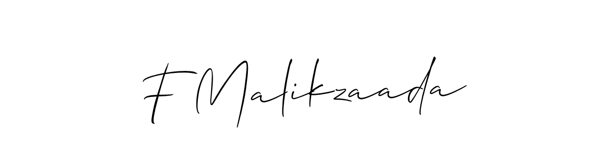 Create a beautiful signature design for name F Malikzaada. With this signature (Allison_Script) fonts, you can make a handwritten signature for free. F Malikzaada signature style 2 images and pictures png