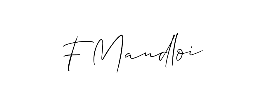 Design your own signature with our free online signature maker. With this signature software, you can create a handwritten (Allison_Script) signature for name F Mandloi. F Mandloi signature style 2 images and pictures png