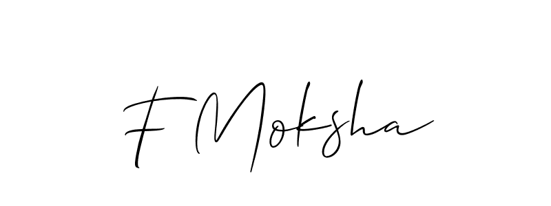 How to make F Moksha signature? Allison_Script is a professional autograph style. Create handwritten signature for F Moksha name. F Moksha signature style 2 images and pictures png