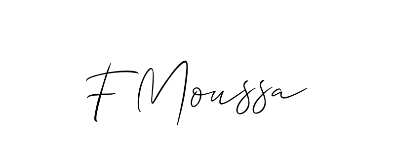 How to Draw F Moussa signature style? Allison_Script is a latest design signature styles for name F Moussa. F Moussa signature style 2 images and pictures png