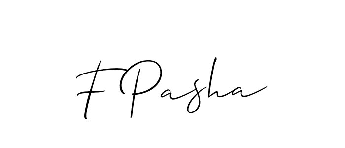 Also we have F Pasha name is the best signature style. Create professional handwritten signature collection using Allison_Script autograph style. F Pasha signature style 2 images and pictures png