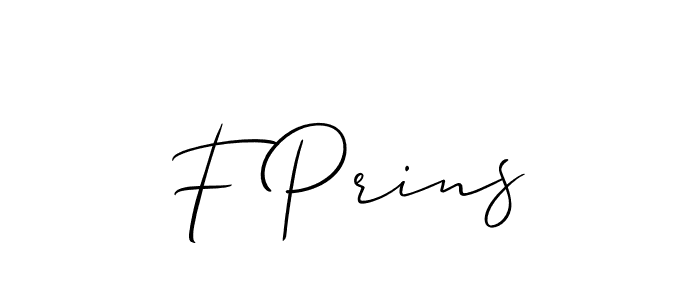 if you are searching for the best signature style for your name F Prins. so please give up your signature search. here we have designed multiple signature styles  using Allison_Script. F Prins signature style 2 images and pictures png