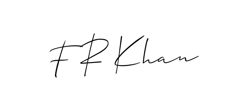 How to make F R Khan name signature. Use Allison_Script style for creating short signs online. This is the latest handwritten sign. F R Khan signature style 2 images and pictures png