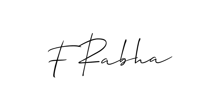 Make a beautiful signature design for name F Rabha. With this signature (Allison_Script) style, you can create a handwritten signature for free. F Rabha signature style 2 images and pictures png