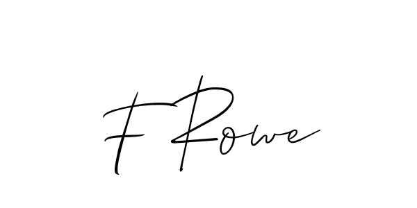 The best way (Allison_Script) to make a short signature is to pick only two or three words in your name. The name F Rowe include a total of six letters. For converting this name. F Rowe signature style 2 images and pictures png