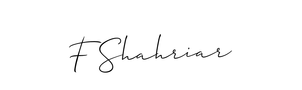 Allison_Script is a professional signature style that is perfect for those who want to add a touch of class to their signature. It is also a great choice for those who want to make their signature more unique. Get F Shahriar name to fancy signature for free. F Shahriar signature style 2 images and pictures png