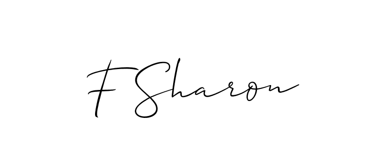 You should practise on your own different ways (Allison_Script) to write your name (F Sharon) in signature. don't let someone else do it for you. F Sharon signature style 2 images and pictures png