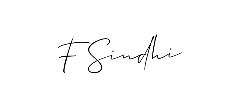 The best way (Allison_Script) to make a short signature is to pick only two or three words in your name. The name F Sindhi include a total of six letters. For converting this name. F Sindhi signature style 2 images and pictures png