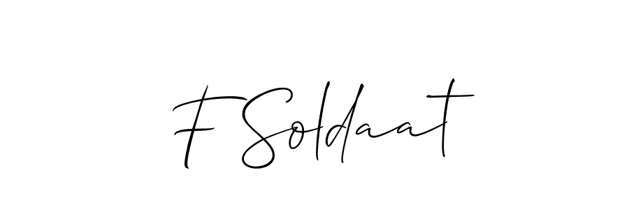 if you are searching for the best signature style for your name F Soldaat. so please give up your signature search. here we have designed multiple signature styles  using Allison_Script. F Soldaat signature style 2 images and pictures png
