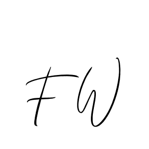 Design your own signature with our free online signature maker. With this signature software, you can create a handwritten (Allison_Script) signature for name F W. F W signature style 2 images and pictures png