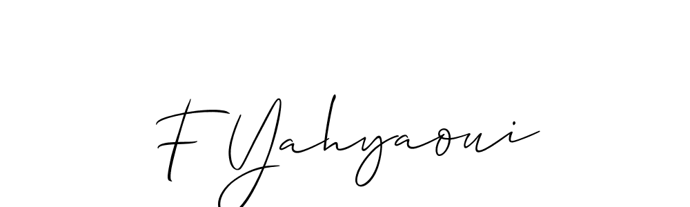 Create a beautiful signature design for name F Yahyaoui. With this signature (Allison_Script) fonts, you can make a handwritten signature for free. F Yahyaoui signature style 2 images and pictures png