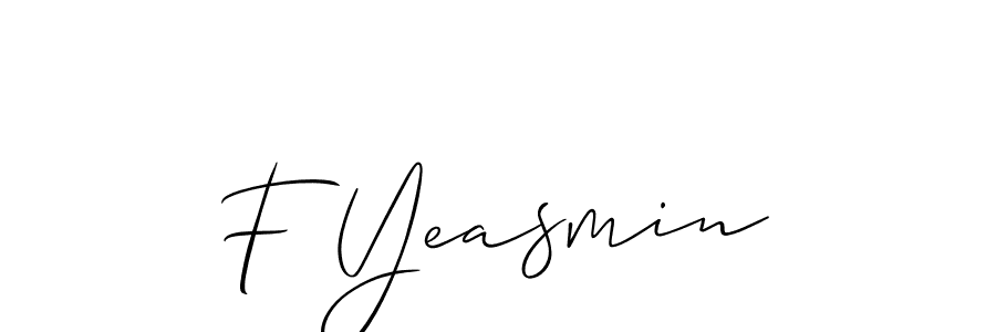 How to make F Yeasmin signature? Allison_Script is a professional autograph style. Create handwritten signature for F Yeasmin name. F Yeasmin signature style 2 images and pictures png