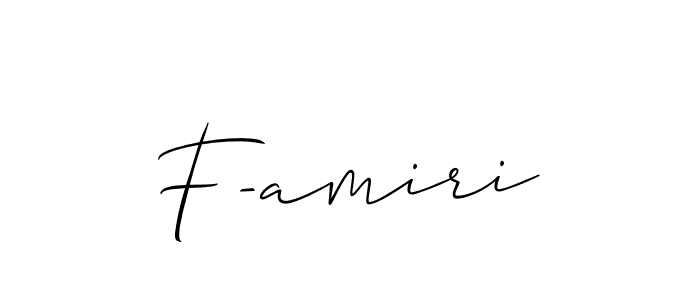 How to make F-amiri signature? Allison_Script is a professional autograph style. Create handwritten signature for F-amiri name. F-amiri signature style 2 images and pictures png