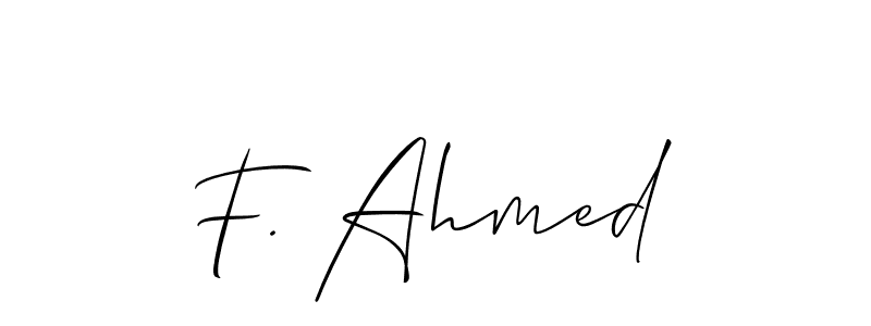 This is the best signature style for the F. Ahmed name. Also you like these signature font (Allison_Script). Mix name signature. F. Ahmed signature style 2 images and pictures png