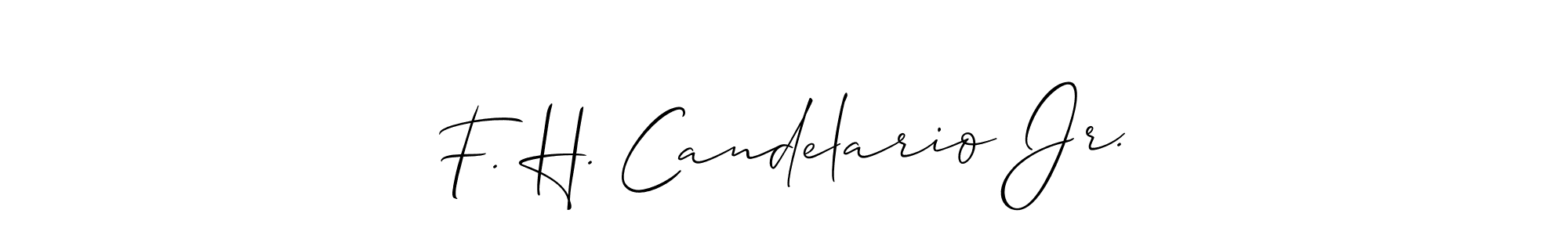 Allison_Script is a professional signature style that is perfect for those who want to add a touch of class to their signature. It is also a great choice for those who want to make their signature more unique. Get F. H. Candelario Jr. name to fancy signature for free. F. H. Candelario Jr. signature style 2 images and pictures png