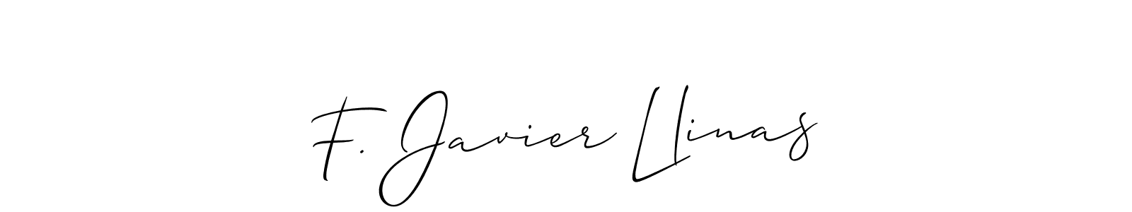 Best and Professional Signature Style for F. Javier Llinas. Allison_Script Best Signature Style Collection. F. Javier Llinas signature style 2 images and pictures png
