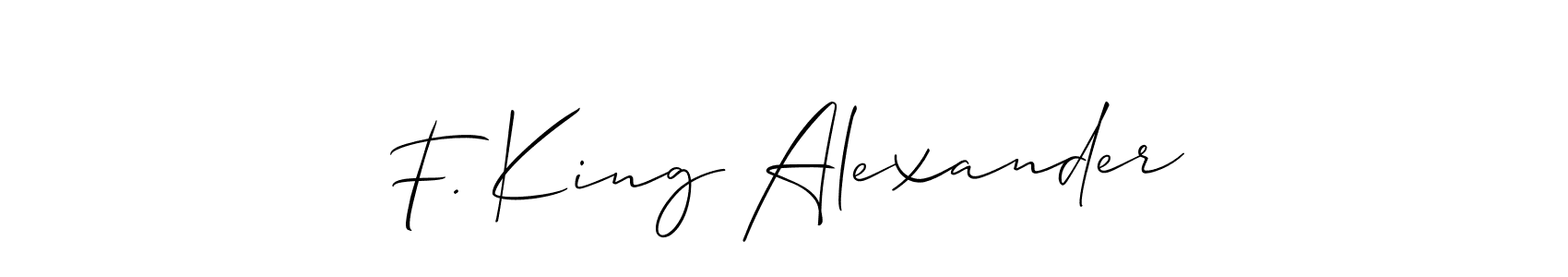 Also You can easily find your signature by using the search form. We will create F. King Alexander name handwritten signature images for you free of cost using Allison_Script sign style. F. King Alexander signature style 2 images and pictures png
