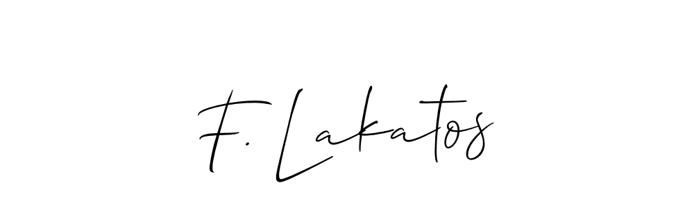 How to make F. Lakatos name signature. Use Allison_Script style for creating short signs online. This is the latest handwritten sign. F. Lakatos signature style 2 images and pictures png
