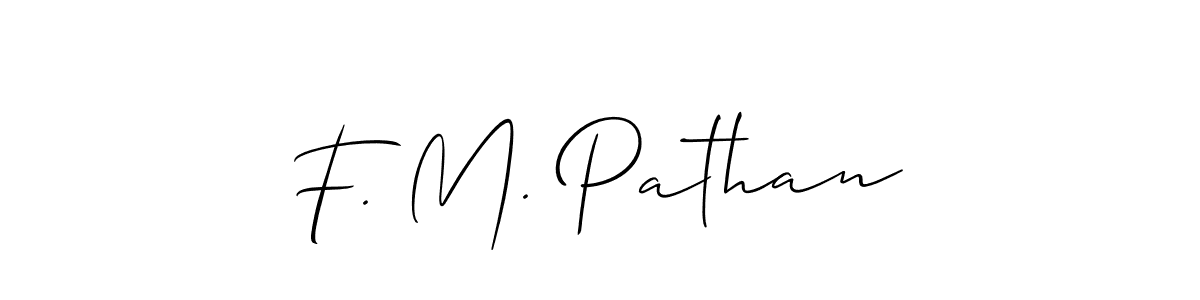 F. M. Pathan stylish signature style. Best Handwritten Sign (Allison_Script) for my name. Handwritten Signature Collection Ideas for my name F. M. Pathan. F. M. Pathan signature style 2 images and pictures png