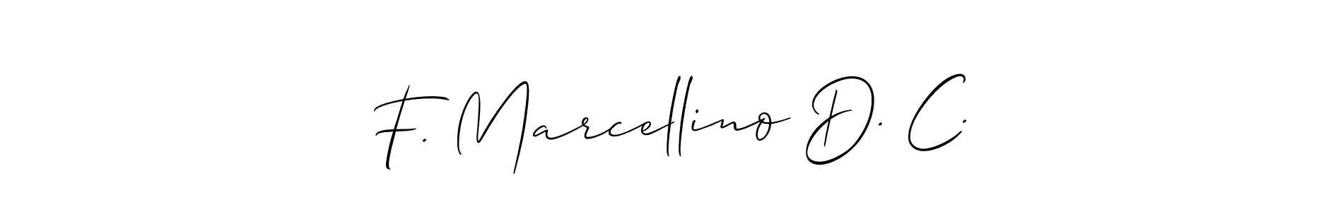 F. Marcellino D. C. stylish signature style. Best Handwritten Sign (Allison_Script) for my name. Handwritten Signature Collection Ideas for my name F. Marcellino D. C.. F. Marcellino D. C. signature style 2 images and pictures png