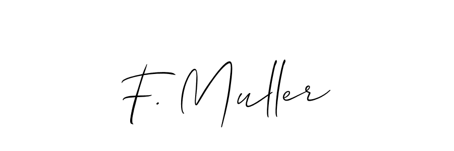 Make a beautiful signature design for name F. Muller. With this signature (Allison_Script) style, you can create a handwritten signature for free. F. Muller signature style 2 images and pictures png