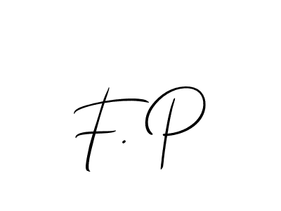 The best way (Allison_Script) to make a short signature is to pick only two or three words in your name. The name F. P include a total of six letters. For converting this name. F. P signature style 2 images and pictures png