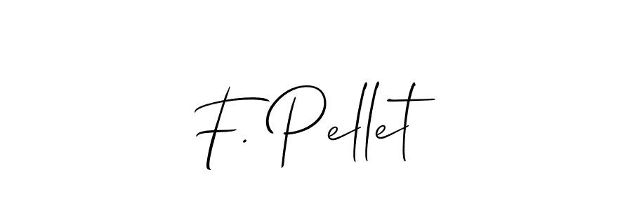 Make a beautiful signature design for name F. Pellet. With this signature (Allison_Script) style, you can create a handwritten signature for free. F. Pellet signature style 2 images and pictures png