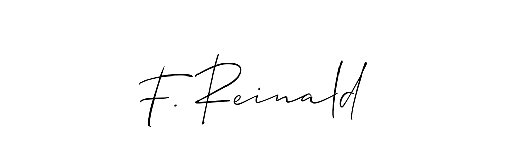 Make a beautiful signature design for name F. Reinald. With this signature (Allison_Script) style, you can create a handwritten signature for free. F. Reinald signature style 2 images and pictures png