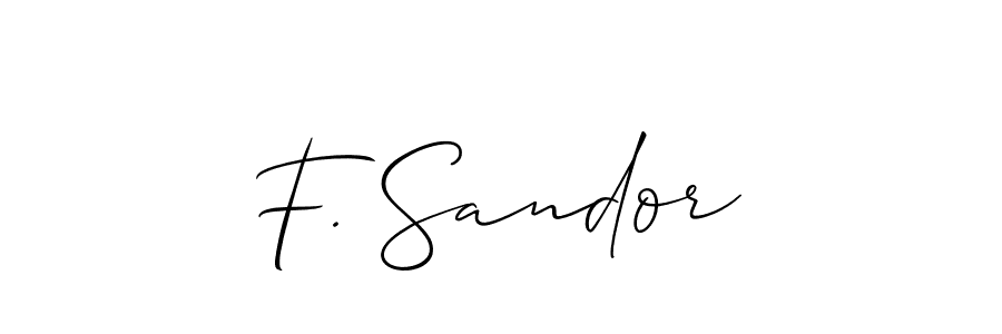 Create a beautiful signature design for name F. Sandor. With this signature (Allison_Script) fonts, you can make a handwritten signature for free. F. Sandor signature style 2 images and pictures png