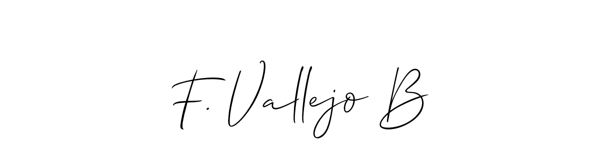 You should practise on your own different ways (Allison_Script) to write your name (F. Vallejo B) in signature. don't let someone else do it for you. F. Vallejo B signature style 2 images and pictures png