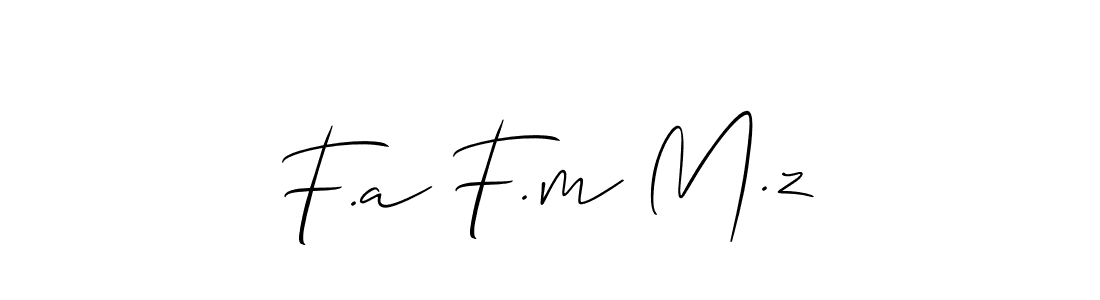 Make a short F.a F.m M.z signature style. Manage your documents anywhere anytime using Allison_Script. Create and add eSignatures, submit forms, share and send files easily. F.a F.m M.z signature style 2 images and pictures png