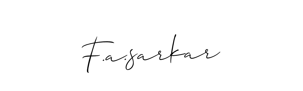 How to make F.a.sarkar signature? Allison_Script is a professional autograph style. Create handwritten signature for F.a.sarkar name. F.a.sarkar signature style 2 images and pictures png