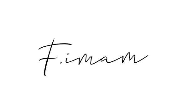 Make a beautiful signature design for name F.imam. With this signature (Allison_Script) style, you can create a handwritten signature for free. F.imam signature style 2 images and pictures png