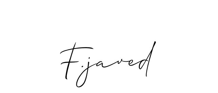 Design your own signature with our free online signature maker. With this signature software, you can create a handwritten (Allison_Script) signature for name F.javed. F.javed signature style 2 images and pictures png