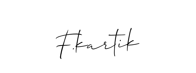 How to make F.kartik name signature. Use Allison_Script style for creating short signs online. This is the latest handwritten sign. F.kartik signature style 2 images and pictures png