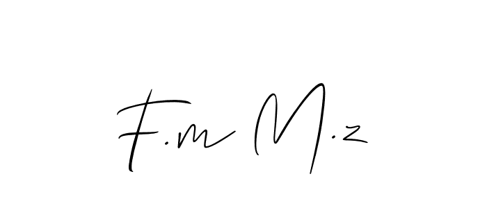 if you are searching for the best signature style for your name F.m M.z. so please give up your signature search. here we have designed multiple signature styles  using Allison_Script. F.m M.z signature style 2 images and pictures png