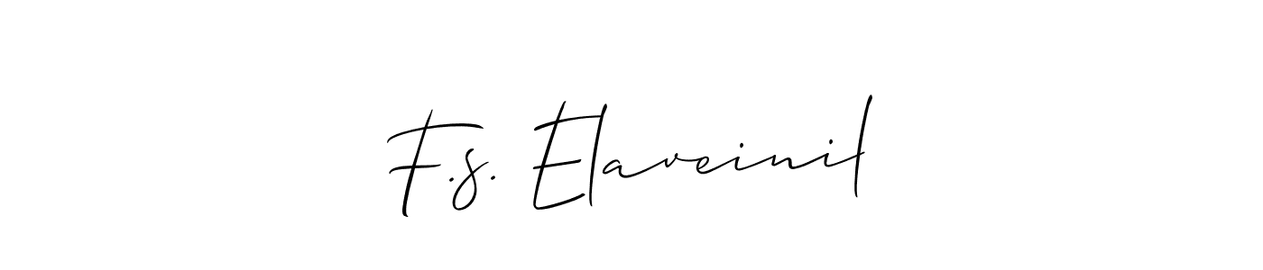 Create a beautiful signature design for name F.s. Elaveinil. With this signature (Allison_Script) fonts, you can make a handwritten signature for free. F.s. Elaveinil signature style 2 images and pictures png