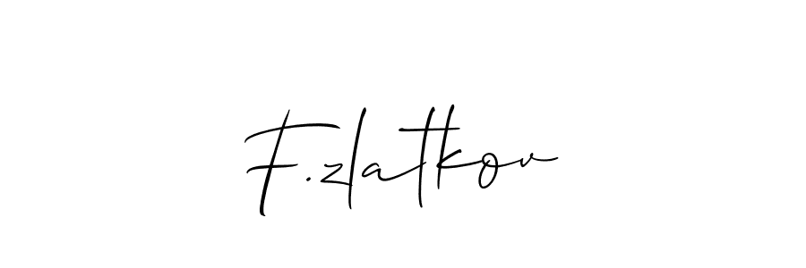 Create a beautiful signature design for name F.zlatkov. With this signature (Allison_Script) fonts, you can make a handwritten signature for free. F.zlatkov signature style 2 images and pictures png