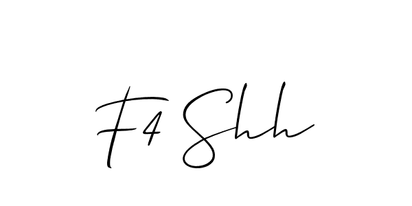 F4 Shh stylish signature style. Best Handwritten Sign (Allison_Script) for my name. Handwritten Signature Collection Ideas for my name F4 Shh. F4 Shh signature style 2 images and pictures png