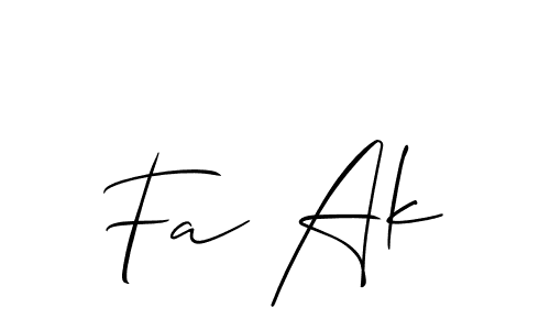 Similarly Allison_Script is the best handwritten signature design. Signature creator online .You can use it as an online autograph creator for name Fa Ak. Fa Ak signature style 2 images and pictures png