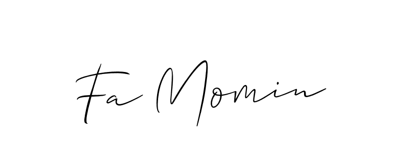 Best and Professional Signature Style for Fa Momin. Allison_Script Best Signature Style Collection. Fa Momin signature style 2 images and pictures png