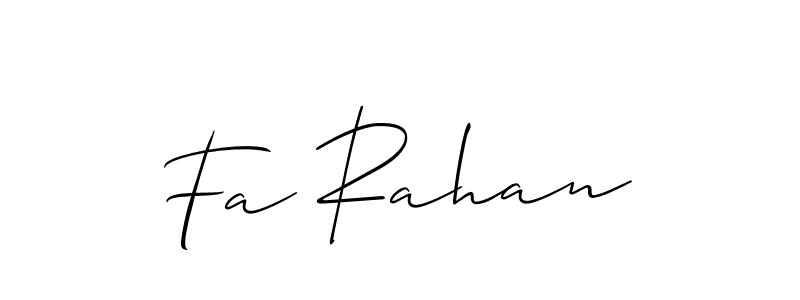 How to Draw Fa Rahan signature style? Allison_Script is a latest design signature styles for name Fa Rahan. Fa Rahan signature style 2 images and pictures png