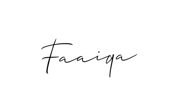 Also You can easily find your signature by using the search form. We will create Faaiqa name handwritten signature images for you free of cost using Allison_Script sign style. Faaiqa signature style 2 images and pictures png