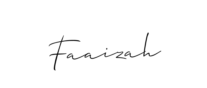 Use a signature maker to create a handwritten signature online. With this signature software, you can design (Allison_Script) your own signature for name Faaizah. Faaizah signature style 2 images and pictures png