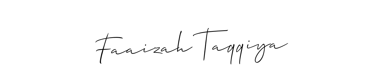 Faaizah Taqqiya stylish signature style. Best Handwritten Sign (Allison_Script) for my name. Handwritten Signature Collection Ideas for my name Faaizah Taqqiya. Faaizah Taqqiya signature style 2 images and pictures png