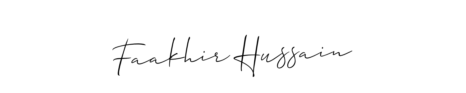 It looks lik you need a new signature style for name Faakhir Hussain. Design unique handwritten (Allison_Script) signature with our free signature maker in just a few clicks. Faakhir Hussain signature style 2 images and pictures png