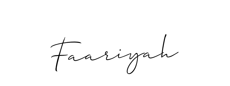 Faariyah stylish signature style. Best Handwritten Sign (Allison_Script) for my name. Handwritten Signature Collection Ideas for my name Faariyah. Faariyah signature style 2 images and pictures png