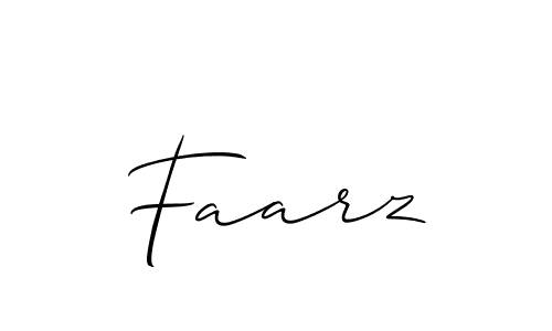 How to make Faarz signature? Allison_Script is a professional autograph style. Create handwritten signature for Faarz name. Faarz signature style 2 images and pictures png
