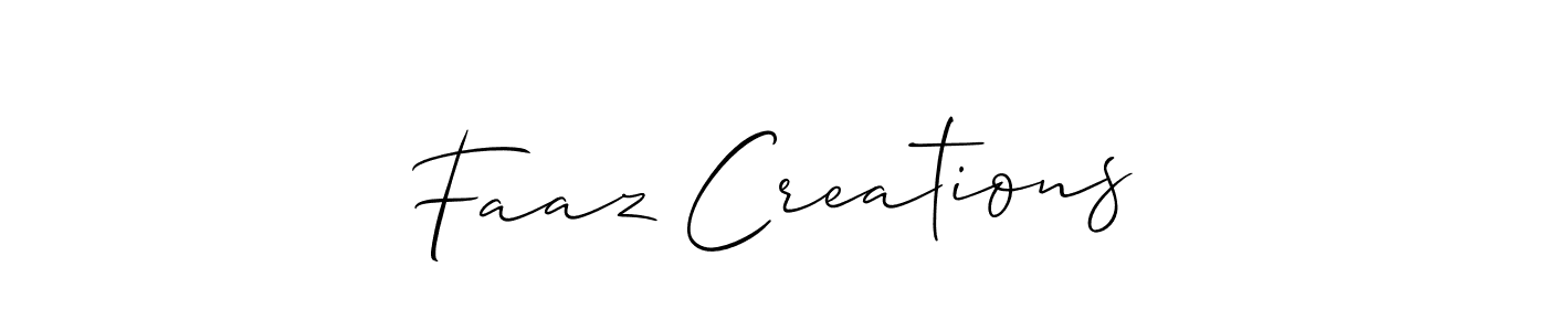 Create a beautiful signature design for name Faaz Creations. With this signature (Allison_Script) fonts, you can make a handwritten signature for free. Faaz Creations signature style 2 images and pictures png