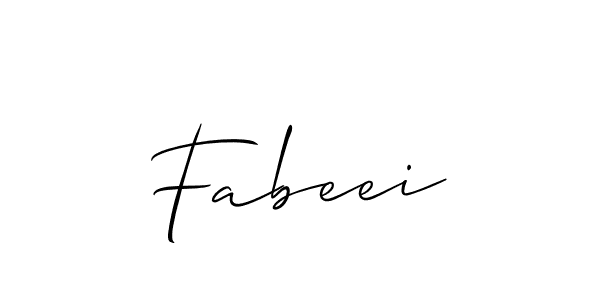 The best way (Allison_Script) to make a short signature is to pick only two or three words in your name. The name Fabeei include a total of six letters. For converting this name. Fabeei signature style 2 images and pictures png